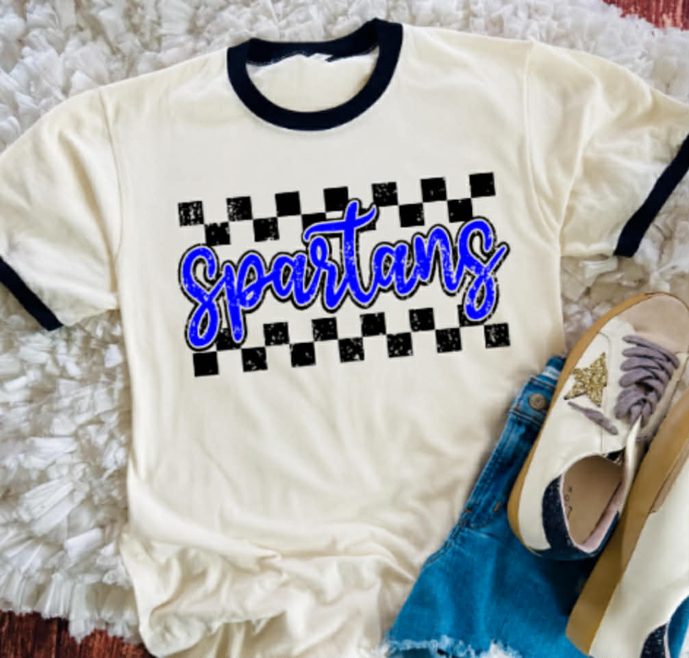 Spartans Checkered Ringer
