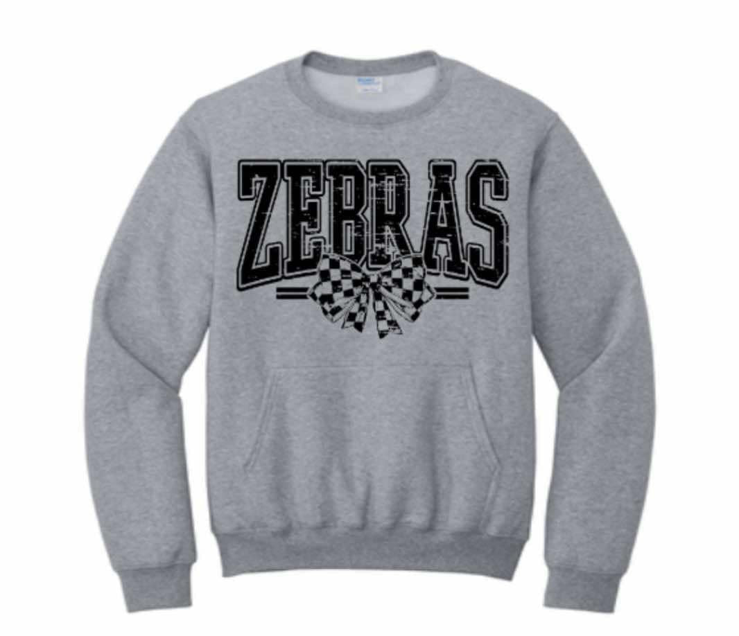 Zebras Bow Pocket Sweatshirt