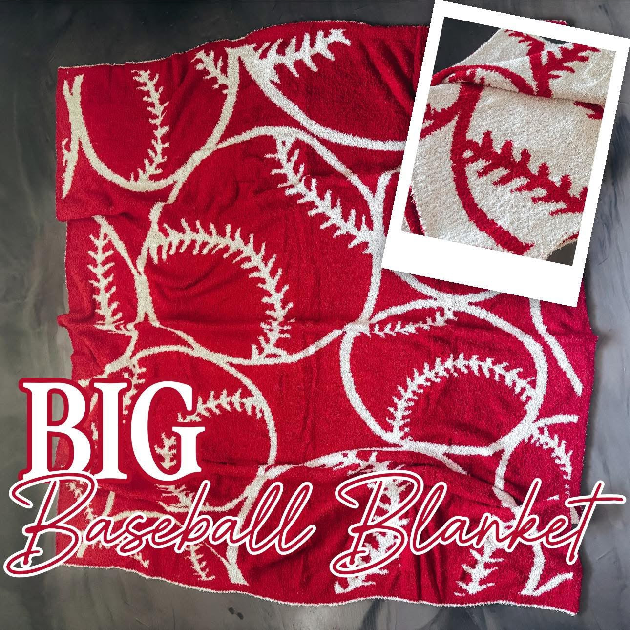 Oversized Baseball Print Blanket