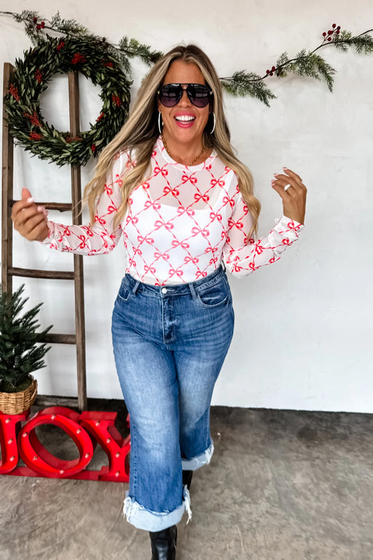 Christmas Mesh Tops