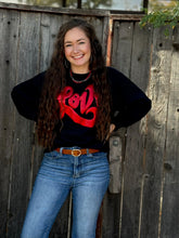 Load image into Gallery viewer, Love in Metallic Red Puff Sweatshirt