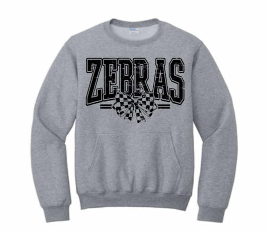 Zebras Bow Pocket Sweatshirt