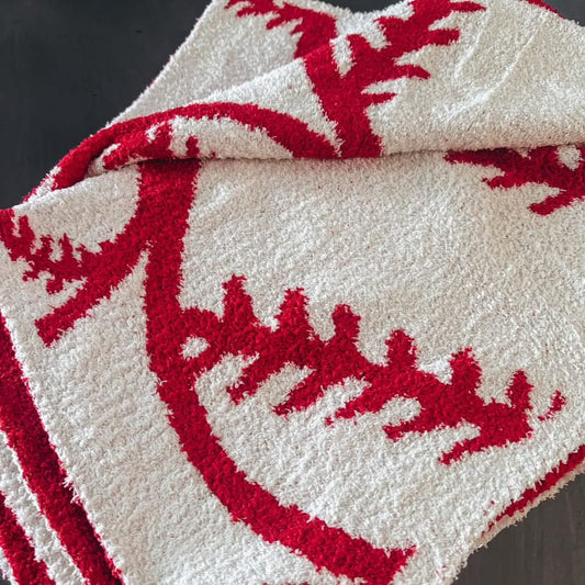 Oversized Baseball Print Blanket