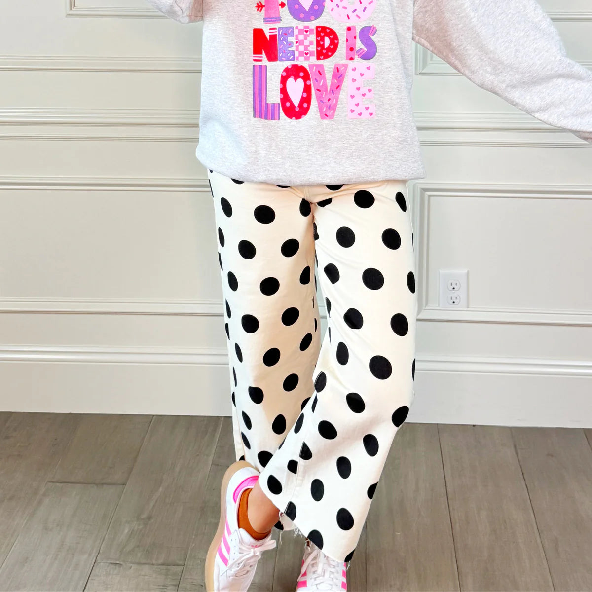 Ivory Polkadot Denim