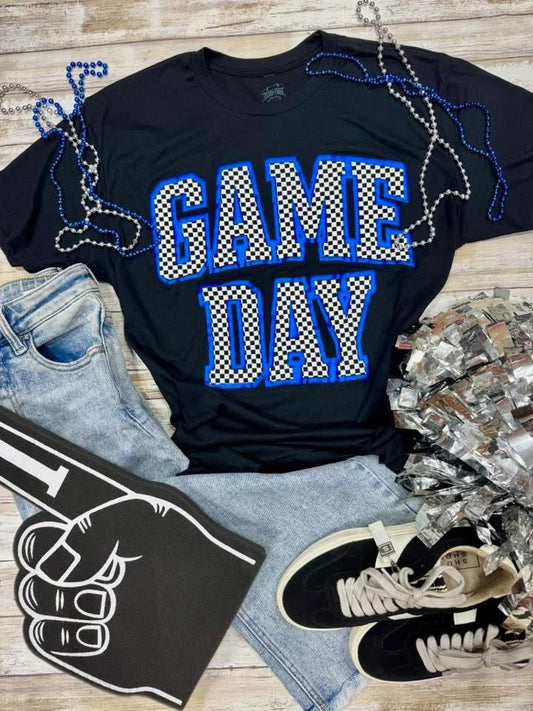 REORDER Checkered Game Day Blue