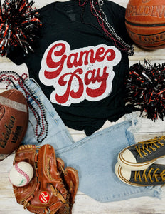 Sync Logic - Big Game Day Retro Glitter Tee