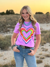 Load image into Gallery viewer, Rainbow Heart I Love You Tee