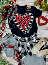 Load image into Gallery viewer, Be Kind Leopard Heart Short Sleeve Tee